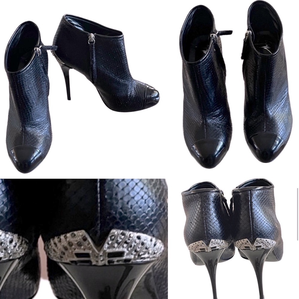 Giuseppe Zanotti Bejeweled Black Booties